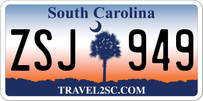 SC license plate ZSJ949