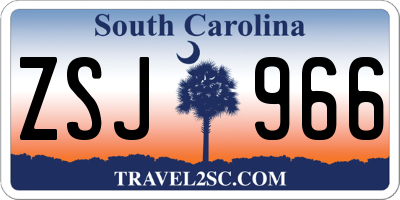 SC license plate ZSJ966