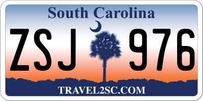 SC license plate ZSJ976
