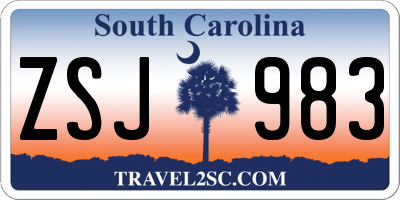 SC license plate ZSJ983