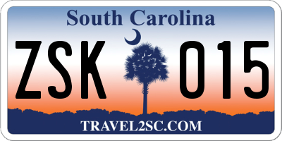 SC license plate ZSK015