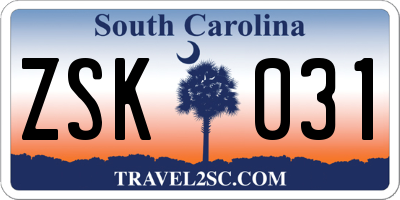 SC license plate ZSK031