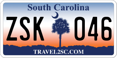 SC license plate ZSK046
