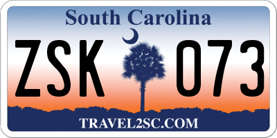 SC license plate ZSK073