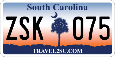 SC license plate ZSK075