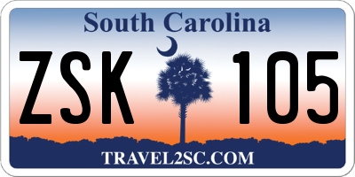 SC license plate ZSK105