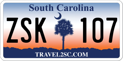 SC license plate ZSK107