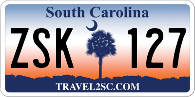 SC license plate ZSK127