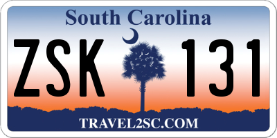 SC license plate ZSK131