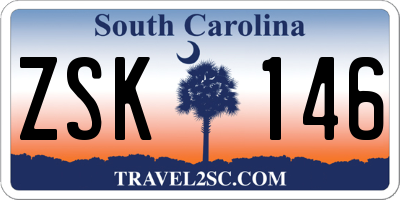 SC license plate ZSK146
