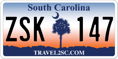 SC license plate ZSK147