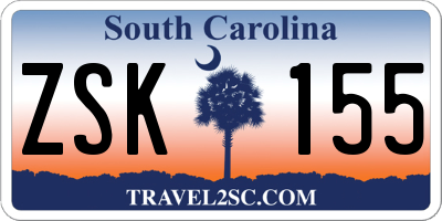 SC license plate ZSK155