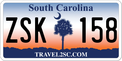 SC license plate ZSK158