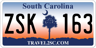 SC license plate ZSK163
