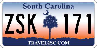 SC license plate ZSK171