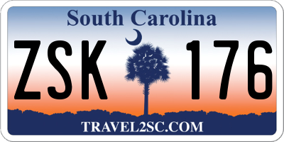 SC license plate ZSK176