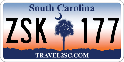 SC license plate ZSK177