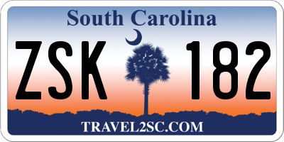 SC license plate ZSK182