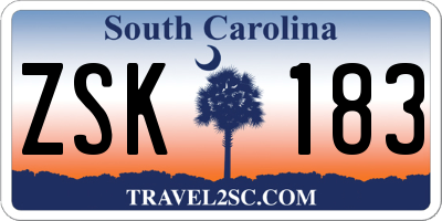 SC license plate ZSK183