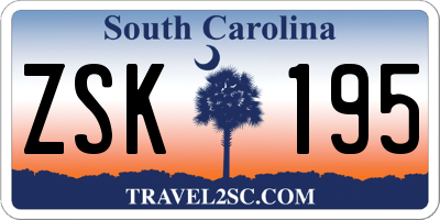 SC license plate ZSK195