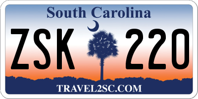 SC license plate ZSK220