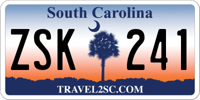 SC license plate ZSK241