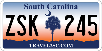 SC license plate ZSK245