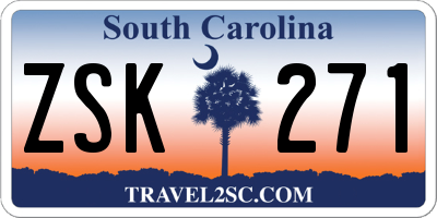 SC license plate ZSK271