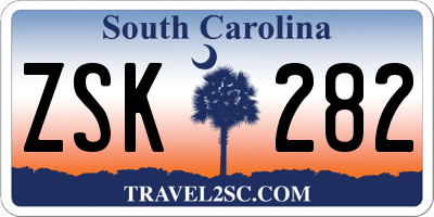 SC license plate ZSK282