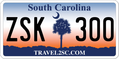 SC license plate ZSK300