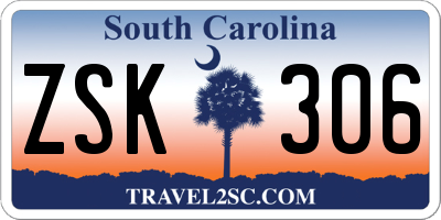 SC license plate ZSK306