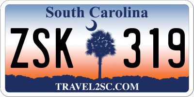 SC license plate ZSK319