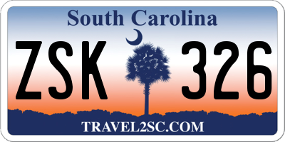 SC license plate ZSK326
