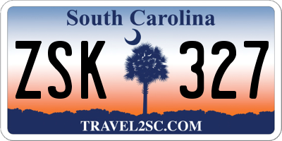 SC license plate ZSK327
