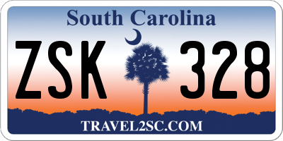 SC license plate ZSK328