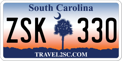 SC license plate ZSK330
