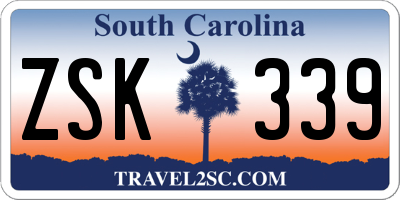 SC license plate ZSK339