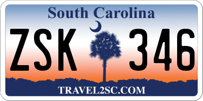 SC license plate ZSK346