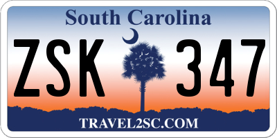 SC license plate ZSK347