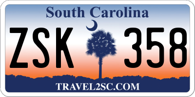 SC license plate ZSK358
