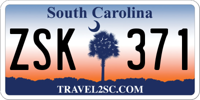 SC license plate ZSK371