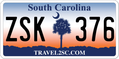 SC license plate ZSK376