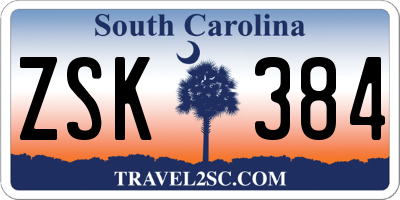 SC license plate ZSK384
