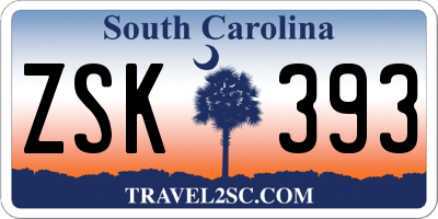 SC license plate ZSK393
