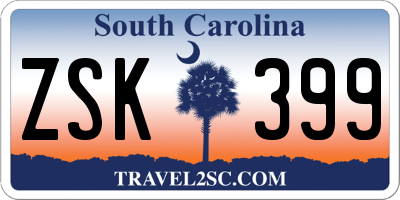 SC license plate ZSK399