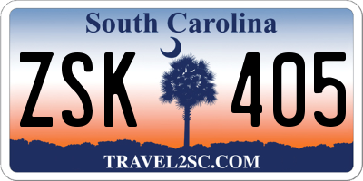 SC license plate ZSK405