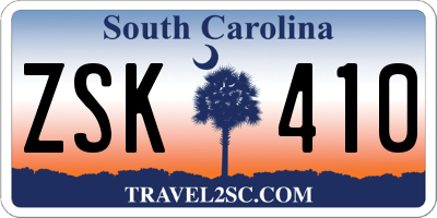 SC license plate ZSK410