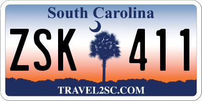 SC license plate ZSK411