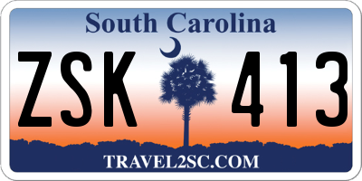 SC license plate ZSK413