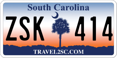 SC license plate ZSK414